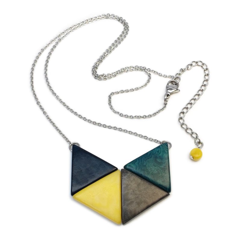 LOZANGO NECKLACE - Handmade - Stainless steel - Tagua (vegetable ivory)