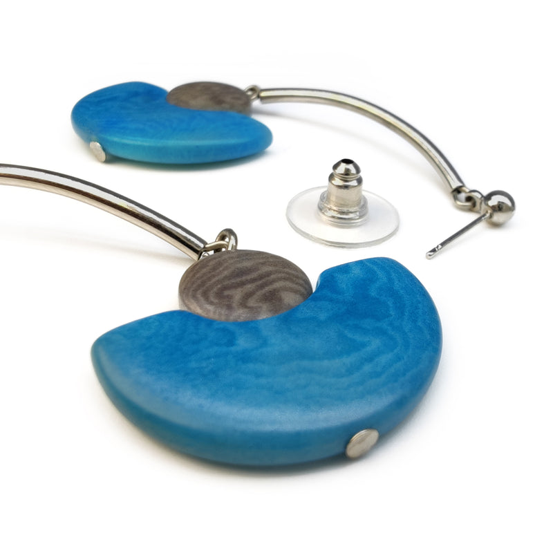 LUNA EARRINGS - Handmade - Stainless steel - Tagua (vegetable ivory)