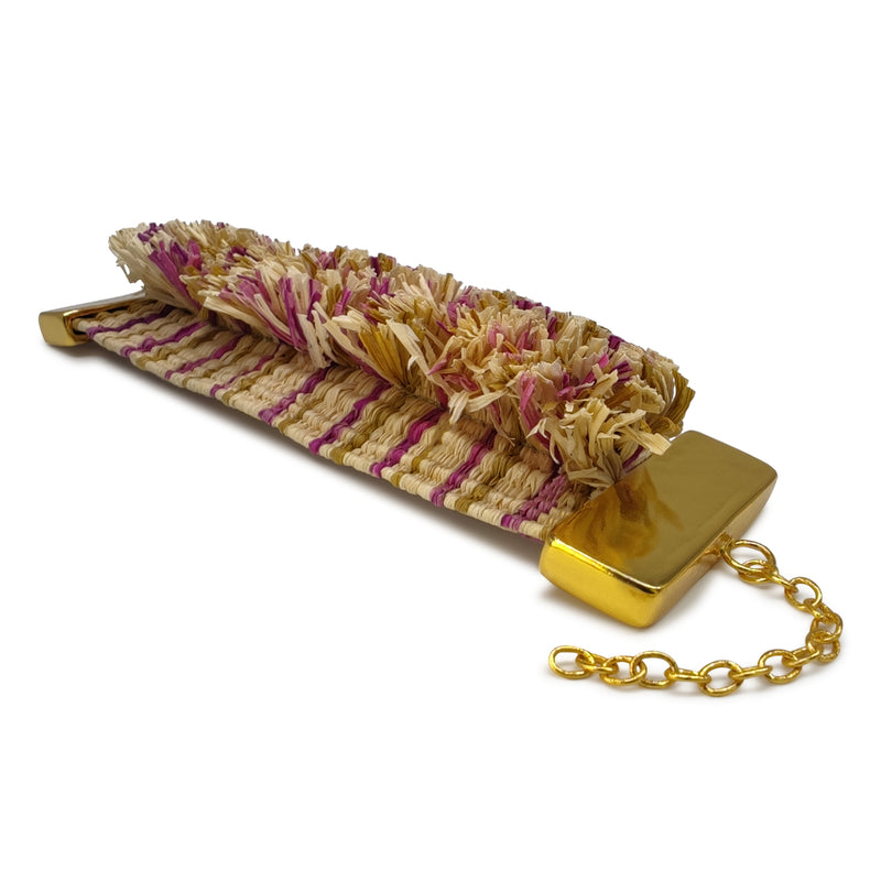 MAÏZA BRACELET - Handmade - 24K gold-plated - Corn leaves