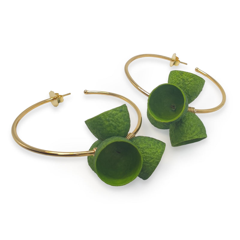 COCOON BLOOM EARRINGS - Handmade - 24K gold-plated - Silk cocoons