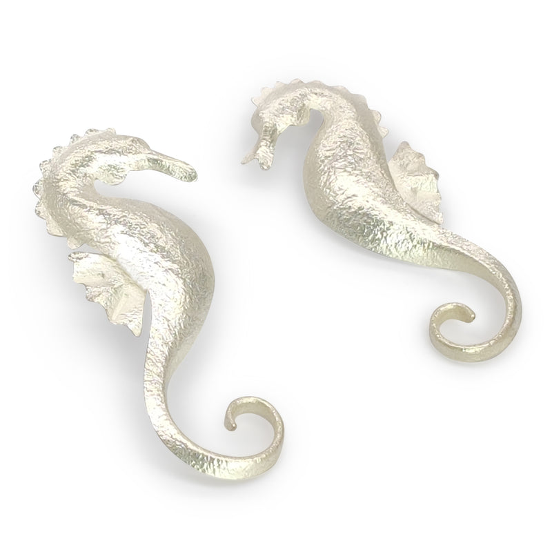 MARINA SEAHORSE EARRINGS - Handmade - Silver