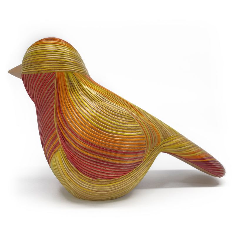 AVE DECORATIVA ANDINA - A arte do tamo - Madeira decorada com palha de trigo e cevada (marchetaria de palha)