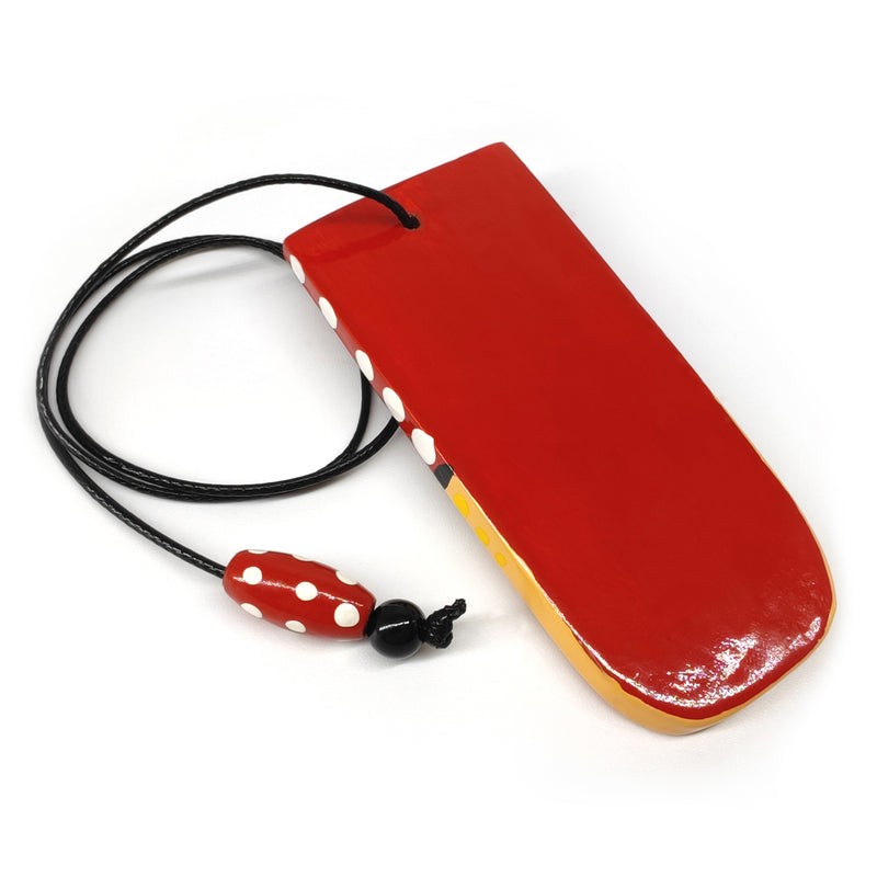 MINI BOOKMARK - The Barranquillera of the carnival - Hand-carved and painted wood, strong and long-lasting cord