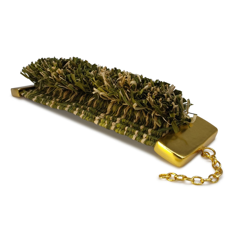 MAÏZA BRACELET - Handmade - 24K gold-plated - Corn leaves