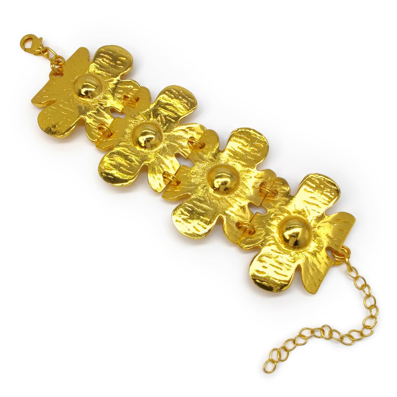 BRACELETE BLOSSOM - Feita à mão - Banhada a ouro de 24 quilates