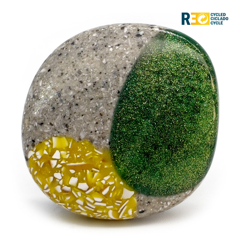 GRANITA RING - Handmade - Adjustable - Crushed cement, crushed eggshells, bronze powder