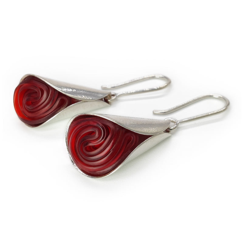 ECOLOVA EARRINGS - Handmade - Sterling silver 925 - Recycled bottle cap plastic liners