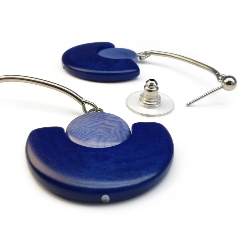 LUNA EARRINGS - Handmade - Stainless steel - Tagua (vegetable ivory)