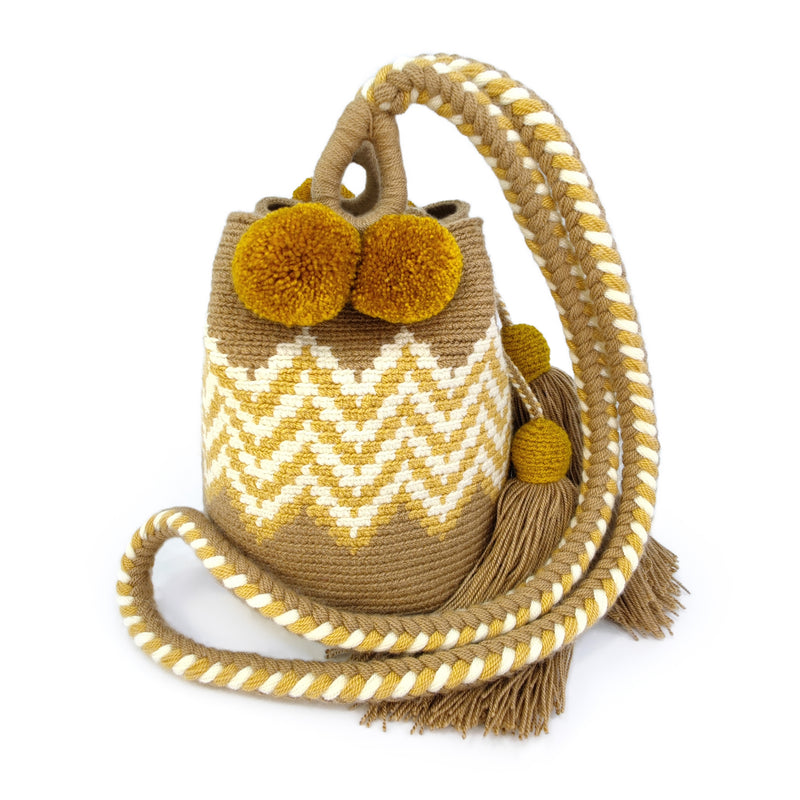 PALOMINO WAYUU BAG - Size MINI - Crocheted by hand by women of the Wayuu indigenous community in La Guajira (Colombia)