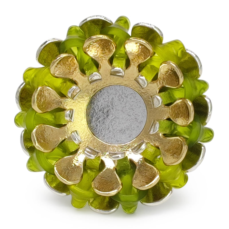 ECOSOL RING - Handmade - Adjustable - Sterling silver 925 and 24K gold-plated - Recycled bottle cap plastic liners