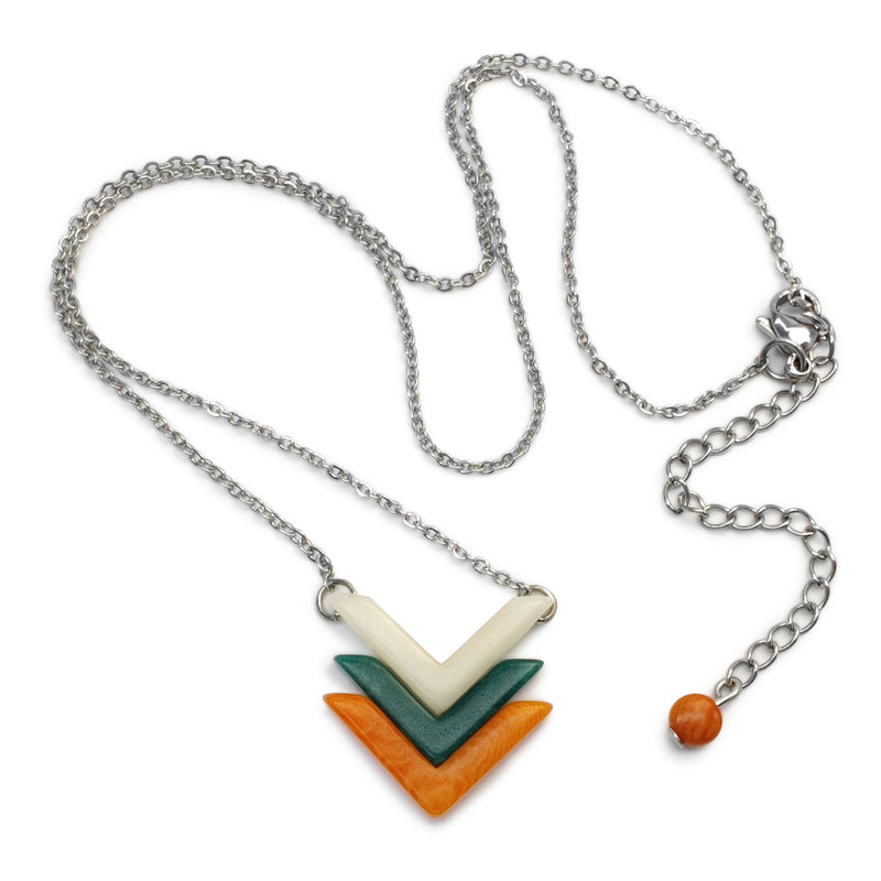 FLECHA NECKLACE - Handmade - Stainless steel - Tagua (vegetable ivory)