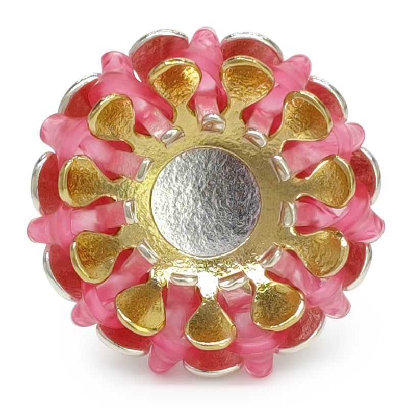 ECOSOL RING - Handmade - Adjustable - Sterling silver 925 and 24K gold-plated - Recycled bottle cap plastic liners