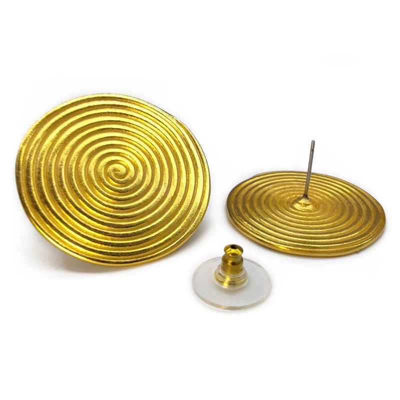 CYCLO GRANDE EARRINGS - Handmade - 24K gold-plated