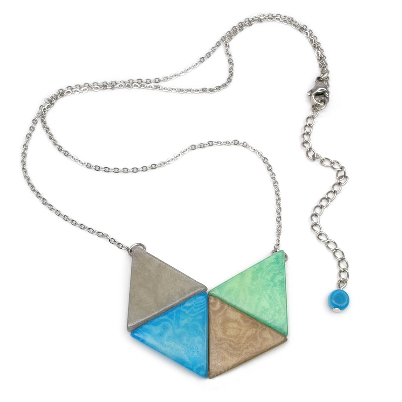 LOZANGO NECKLACE - Handmade - Stainless steel - Tagua (vegetable ivory)