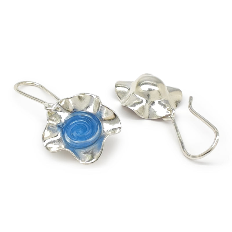 ECOFLOR EARRINGS - Handmade - Sterling silver 925 - Recycled bottle cap plastic liners