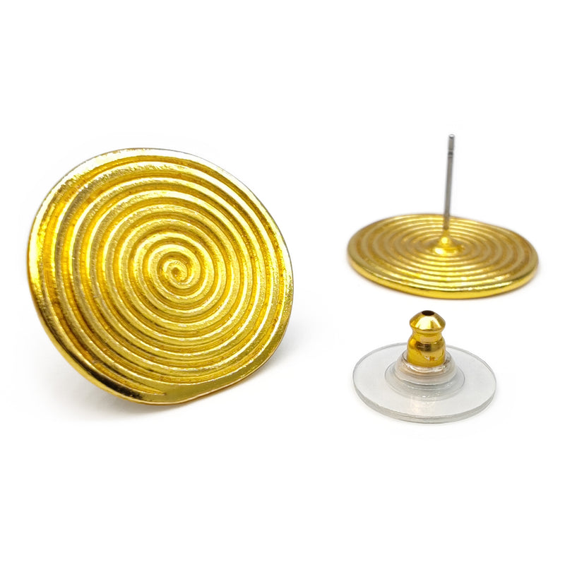 BRINCOS CYCLO - Feitos à mão - Banhados a ouro de 24 quilates