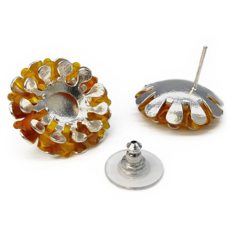 ECOSOL EARRINGS - Handmade - Sterling silver 925 - Recycled bottle cap plastic liners