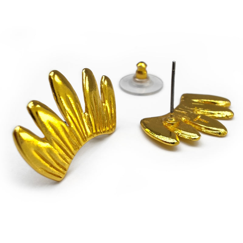 BRINCOS ALITA - Feitos à mão - Banhados a ouro de 24 quilates