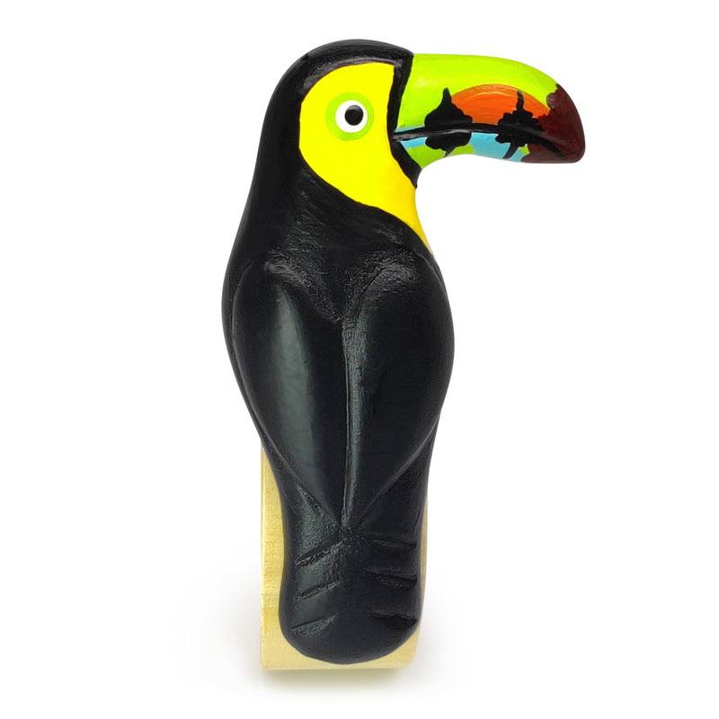 DECORATIVE NAPKIN RING - Toucan - Hand-carved and painted wood