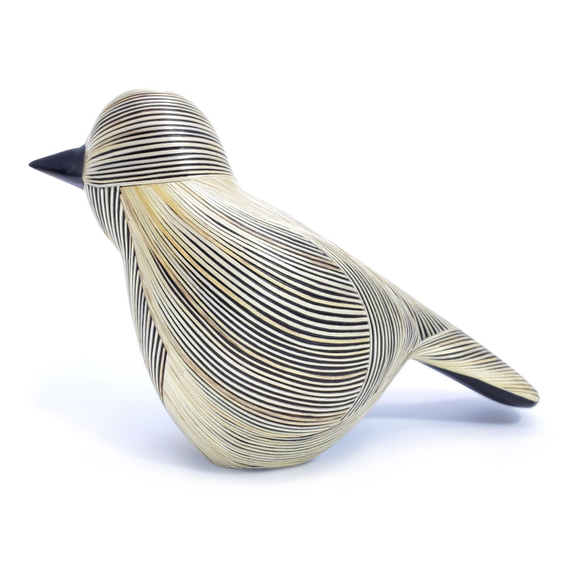 ANDEAN DECORATIVE BIRD - Tamo art - Wood decorated with wheat and barley stalks (straw marquetry)