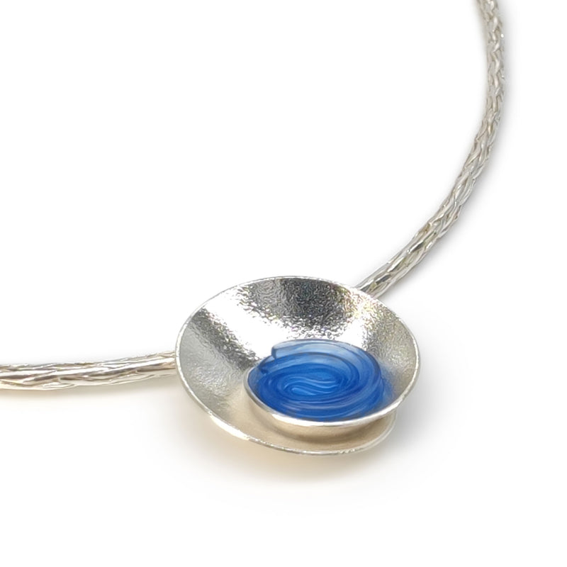 ECOSENS NECKLACE - Handmade - Fine silver 999 & sterling silver 925 - Recycled bottle cap plastic liners