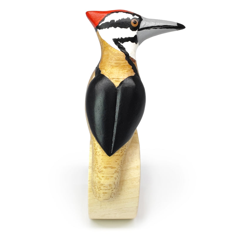 ARGOLA DE GUARDANAPO DECORATIVA - Pica-pau - Madeira esculpida e pintada à mão