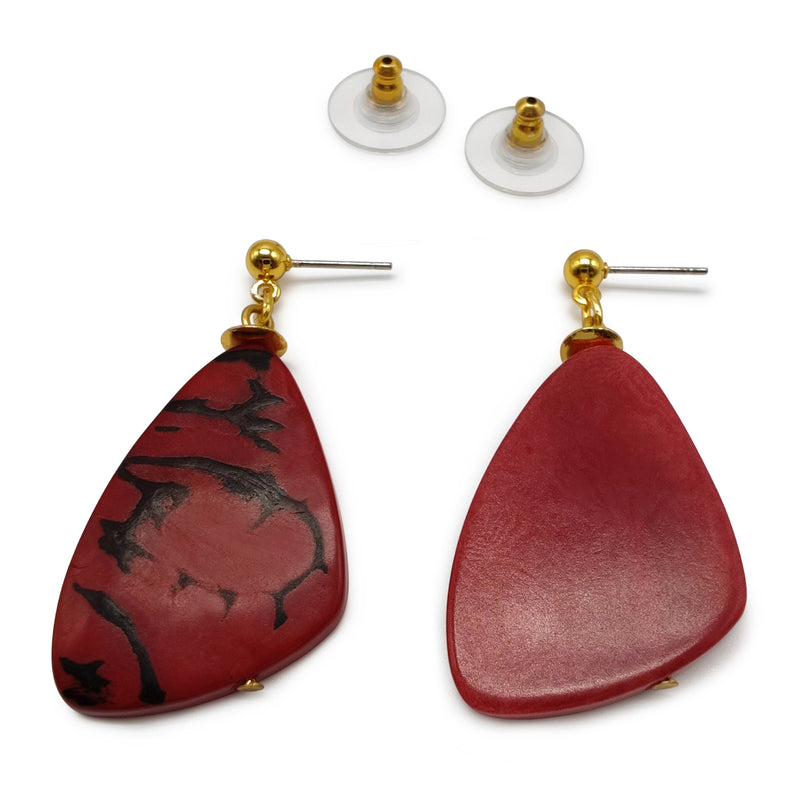 MARIPOSA EARRINGS - Handmade - 24K gold-plated - Tagua (vegetable ivory)