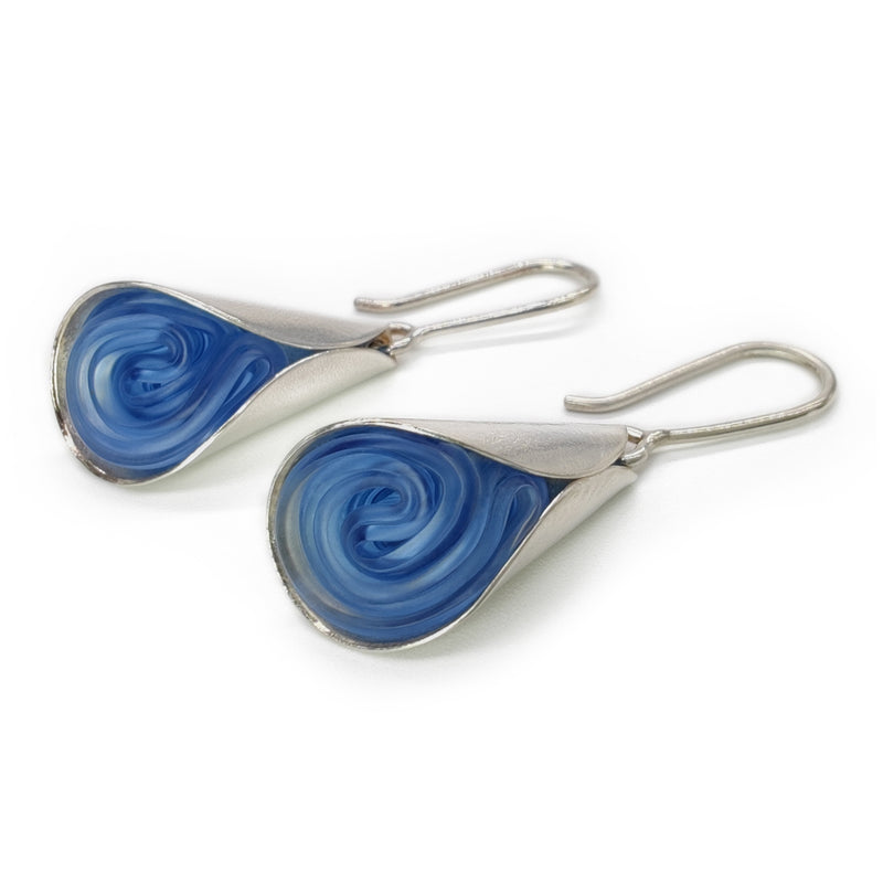 ECOLOVA EARRINGS - Handmade - Sterling silver 925 - Recycled bottle cap plastic liners