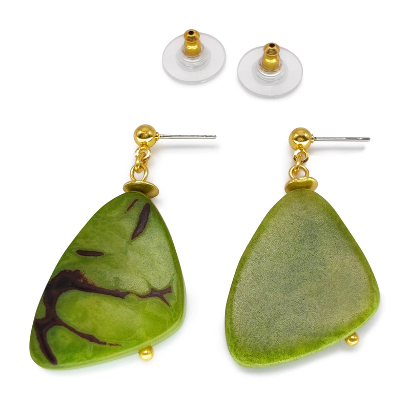 MARIPOSA EARRINGS - Handmade - 24K gold-plated - Tagua (vegetable ivory)