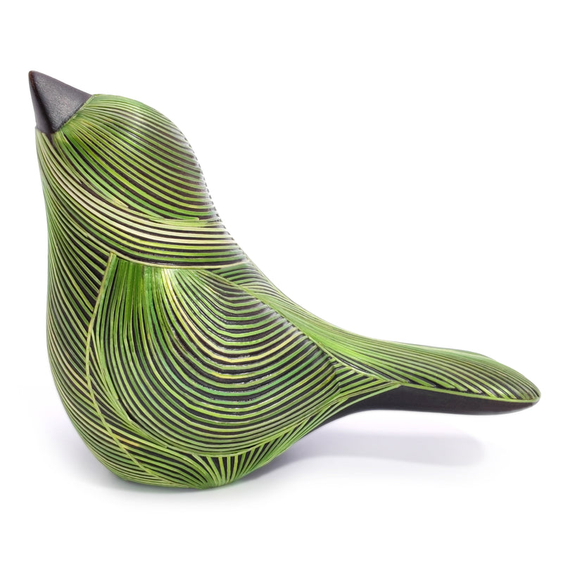 AVE DECORATIVA ANDINA - A arte do tamo - Madeira decorada com palha de trigo e cevada (marchetaria de palha)