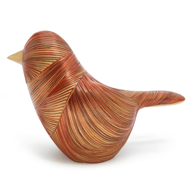 AVE DECORATIVA ANDINA - A arte do tamo - Madeira decorada com palha de trigo e cevada (marchetaria de palha)