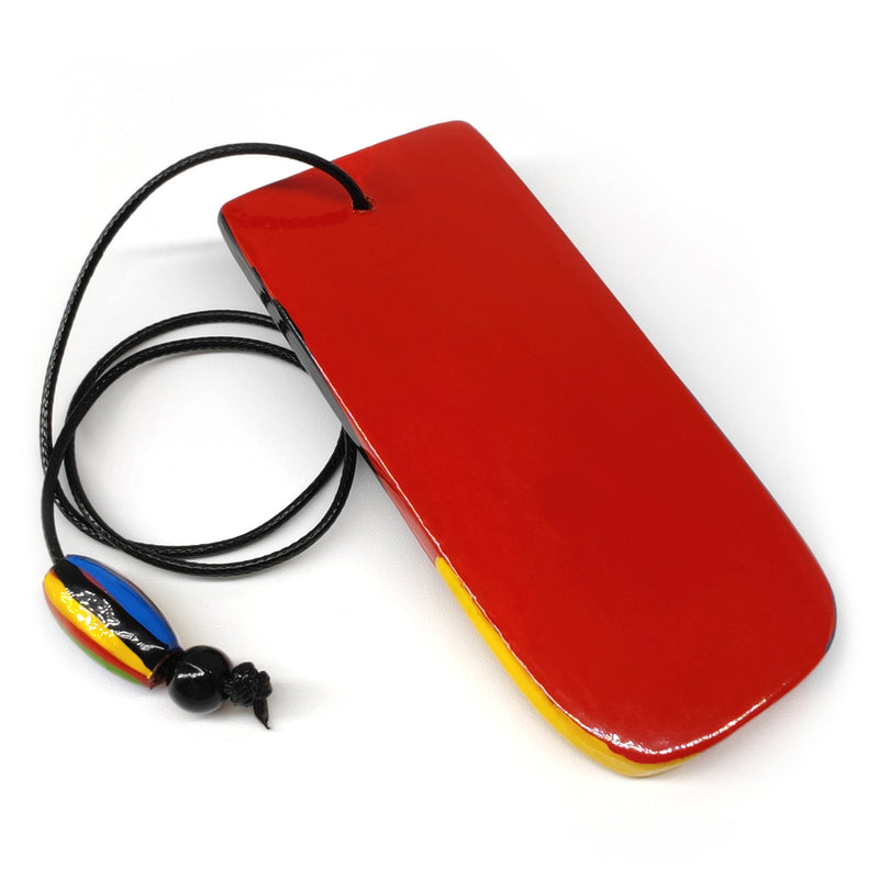 MINI BOOKMARK - The carnival macaw - Hand-carved and painted wood, strong and long-lasting cord