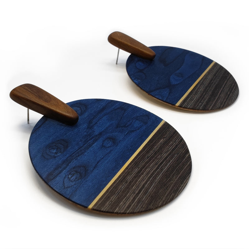 WOODIE SOL EARRINGS - Handmade - Plywood (3 crossed-laid layers of wood veneer)