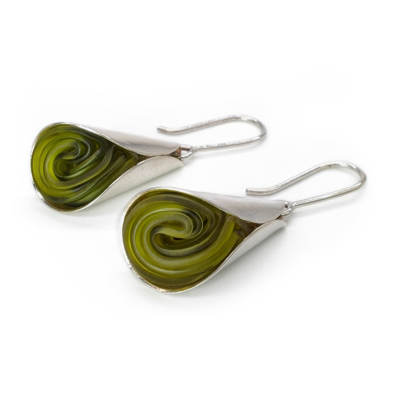 ECOLOVA EARRINGS - Handmade - Sterling silver 925 - Recycled bottle cap plastic liners
