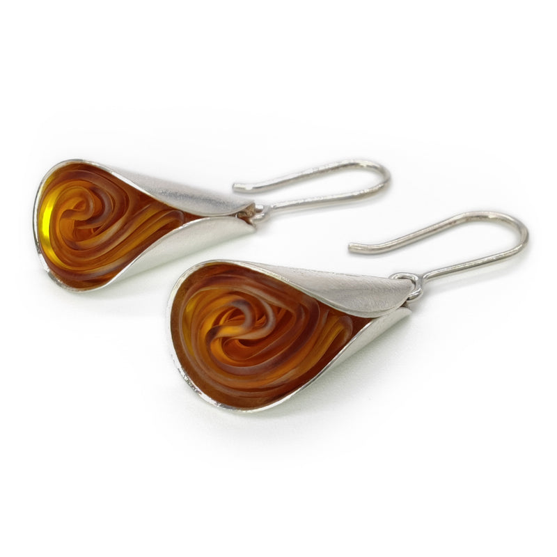 ECOLOVA EARRINGS - Handmade - Sterling silver 925 - Recycled bottle cap plastic liners