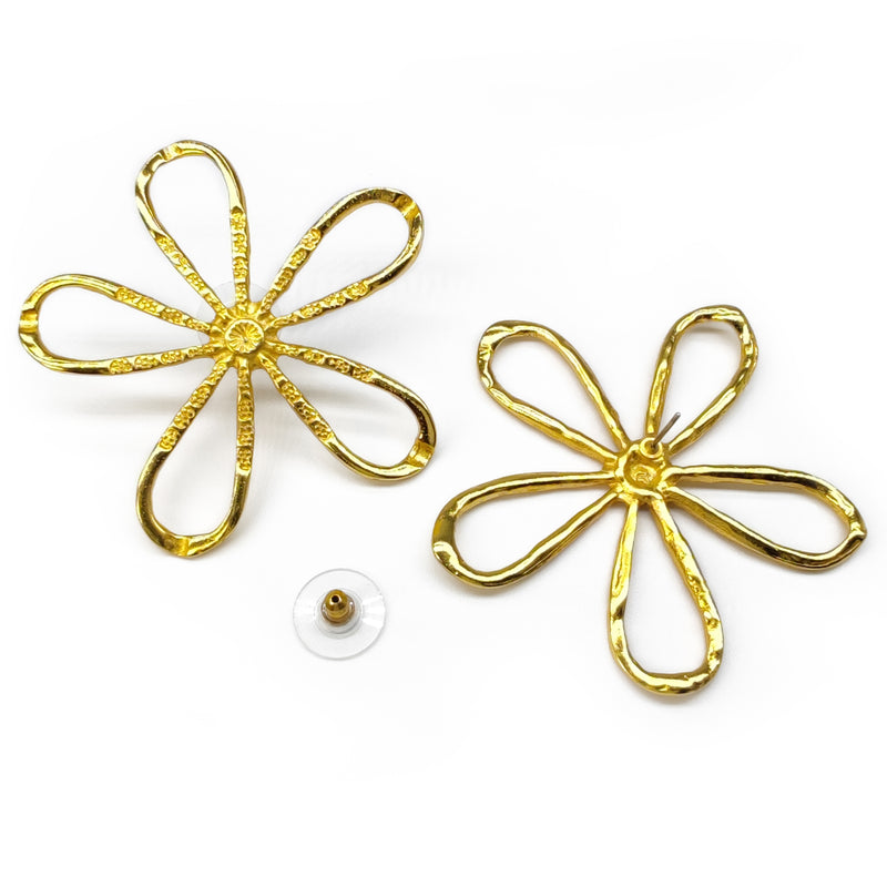 BRINCOS FLORA - Feitos à mão - Banhados a ouro de 24 quilates