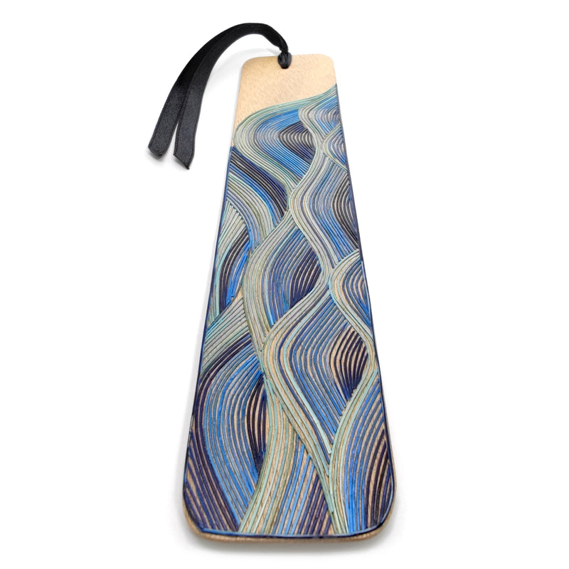 WATER BOOKMARK - THE FOUR ELEMENTS COLLECTION - Tamo art - Light wood decorated with wheat and barley stalks (straw marquetry)