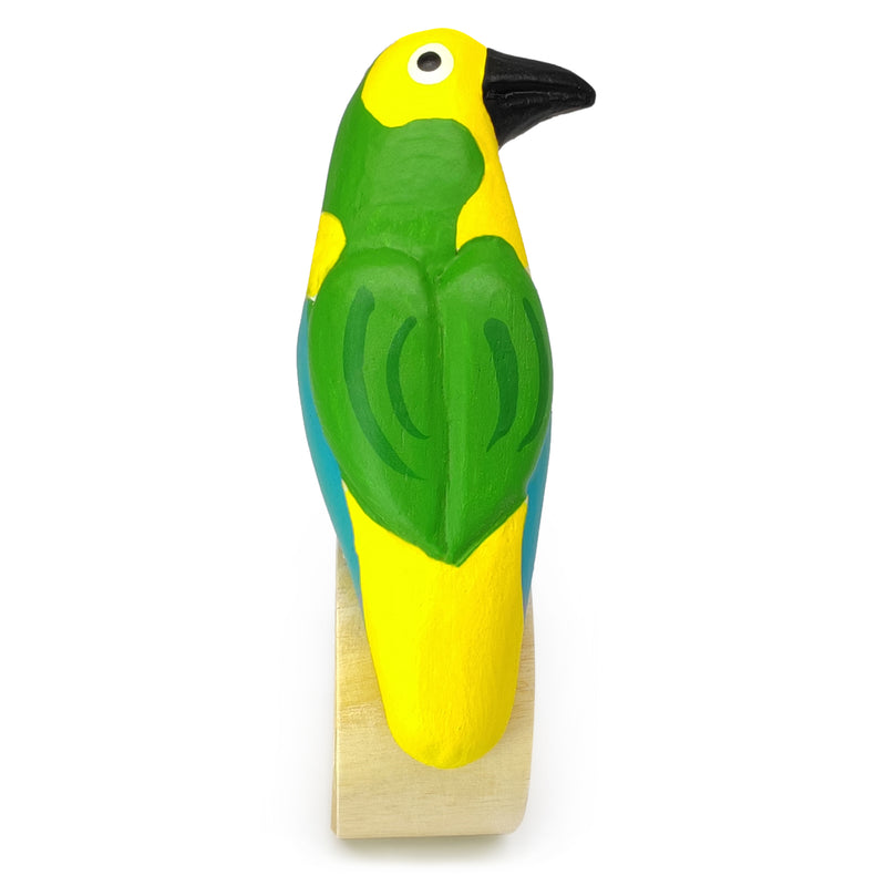 ROND DE SERVIETTE DÉCORATIF - Tangara multicolore - Bois sculpté et peint à la main