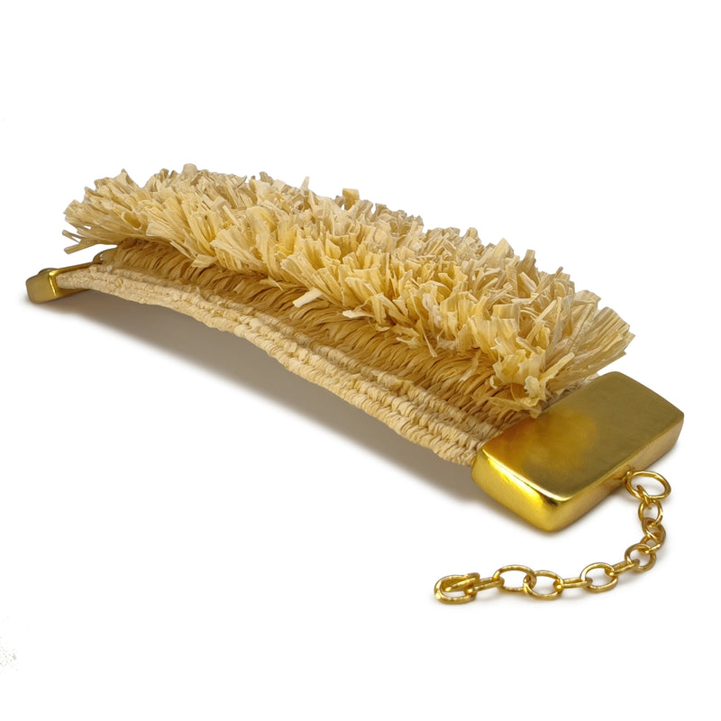 MAÏZA BRACELET - Handmade - 24K gold-plated - Corn leaves