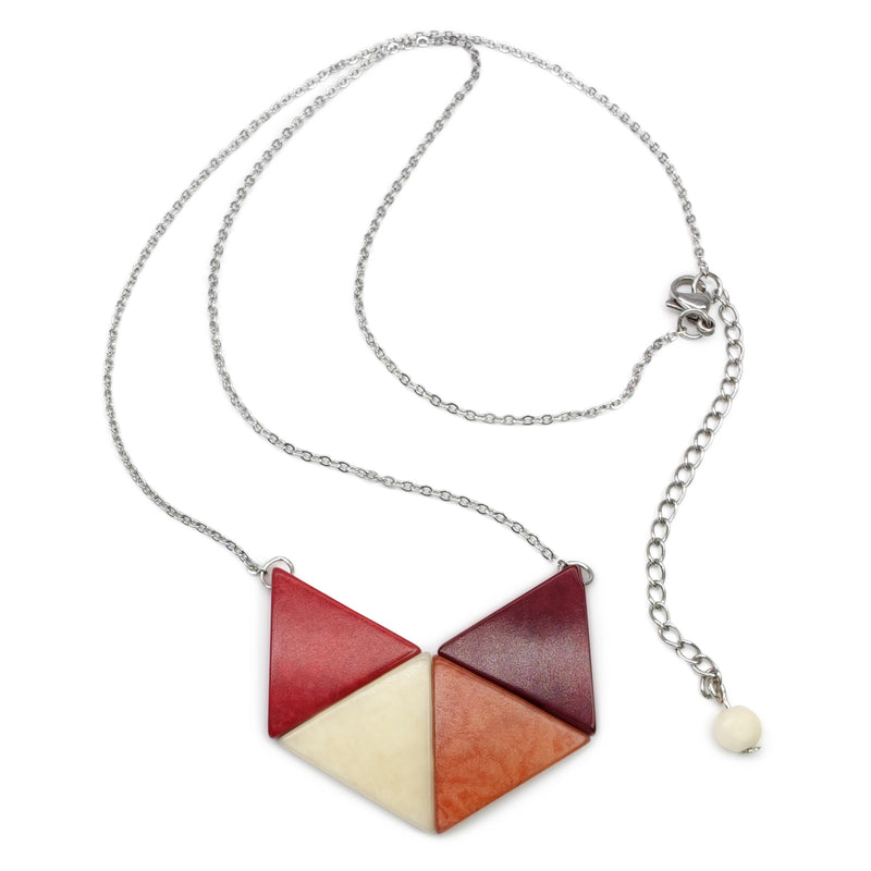 LOZANGO NECKLACE - Handmade - Stainless steel - Tagua (vegetable ivory)