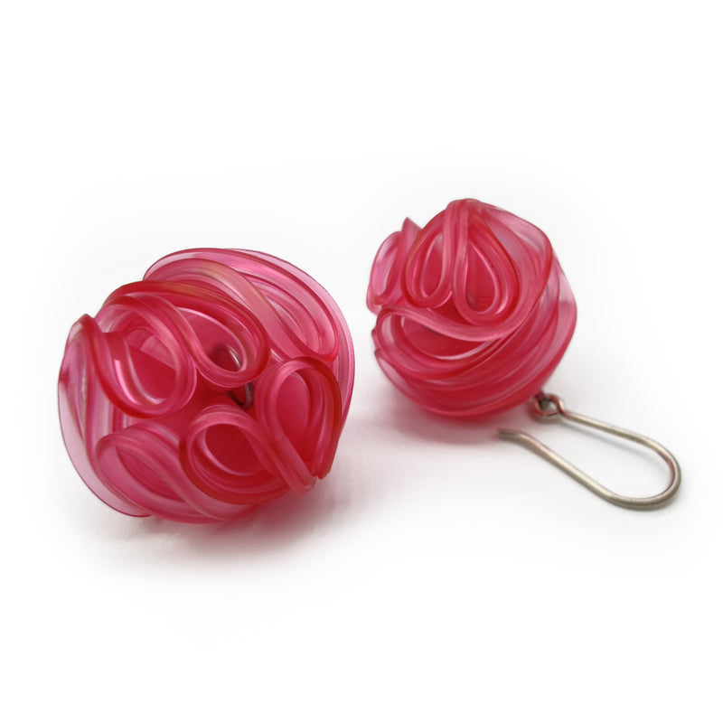 ECONESIS EARRINGS - Handmade - Sterling silver 925 and stainless steel - Recycled bottle cap plastic liners