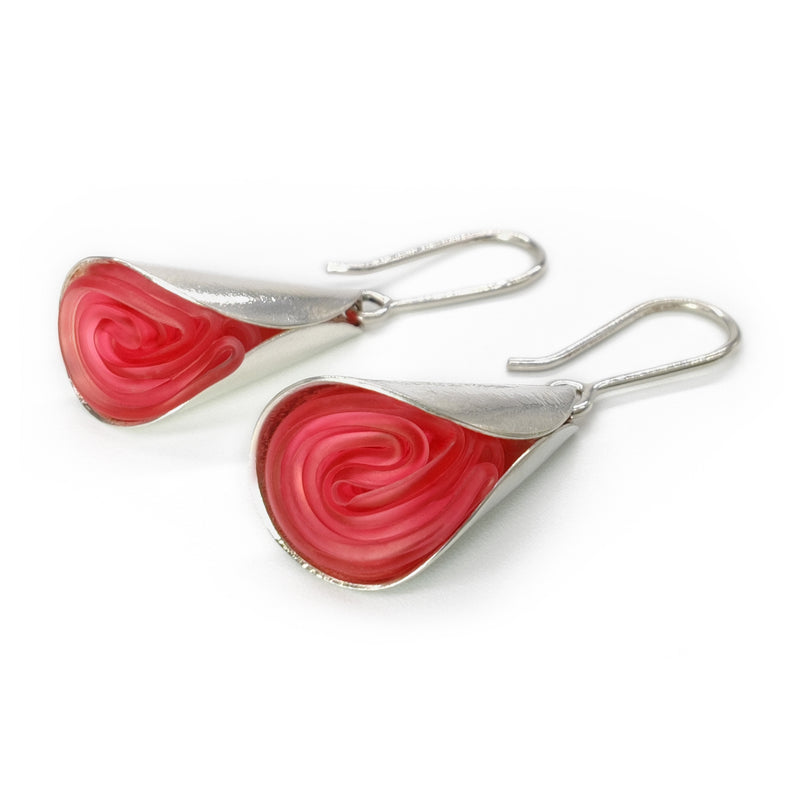 ECOLOVA EARRINGS - Handmade - Sterling silver 925 - Recycled bottle cap plastic liners