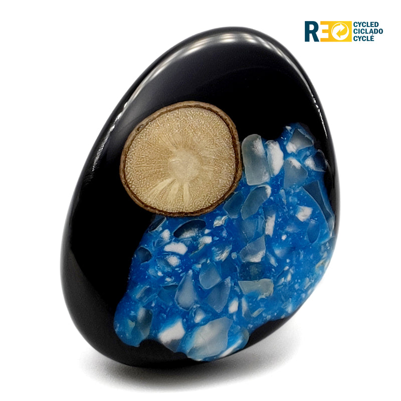 NATÜA RING - Handmade - Adjustable - Crushed white corn, recovered wood