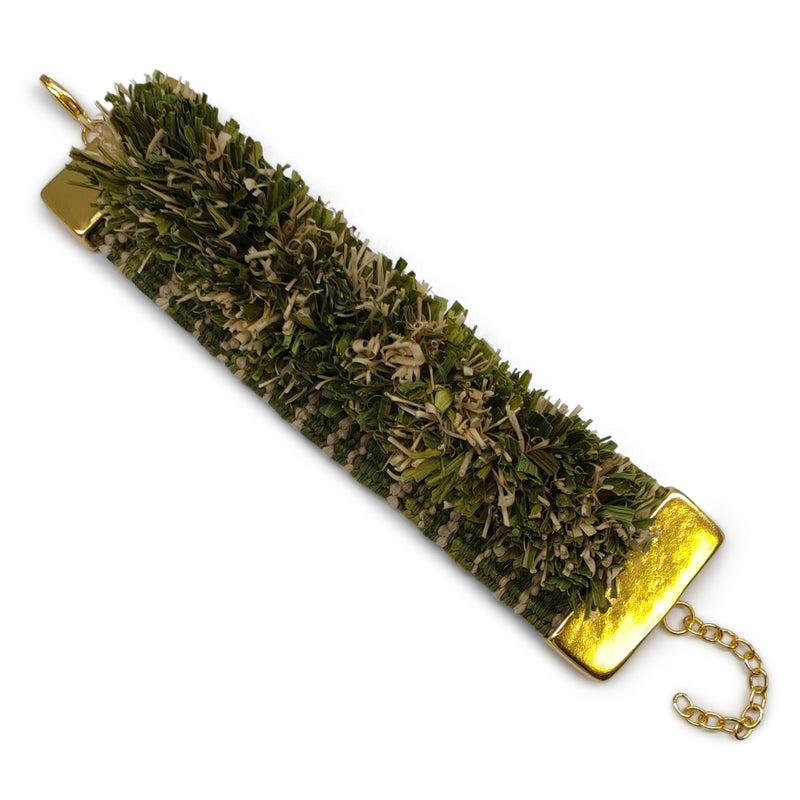 MAÏZA BRACELET - Handmade - 24K gold-plated - Corn leaves