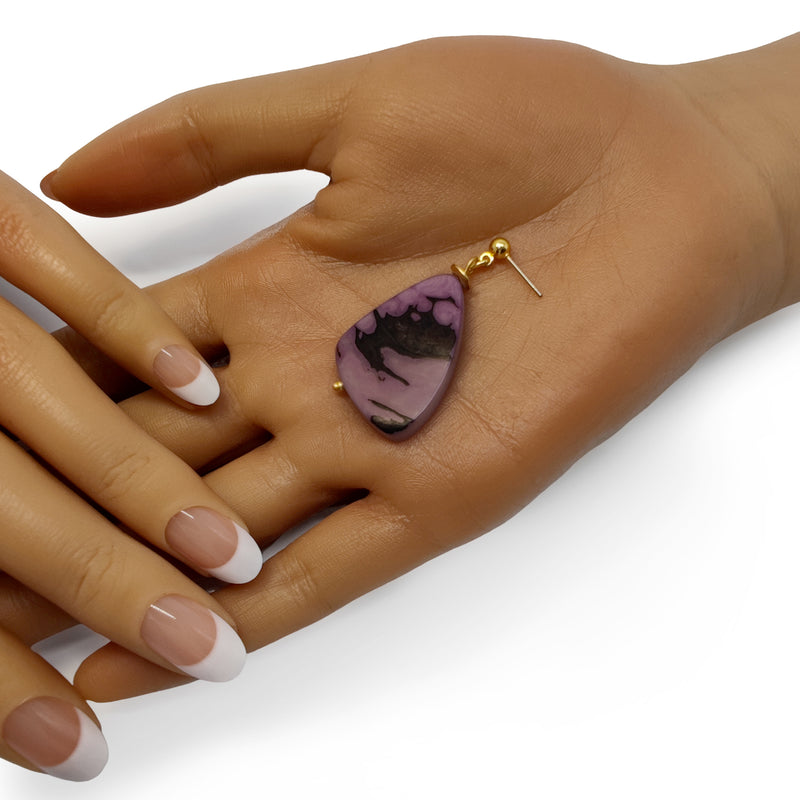 MARIPOSA EARRINGS - Handmade - 24K gold-plated - Tagua (vegetable ivory)