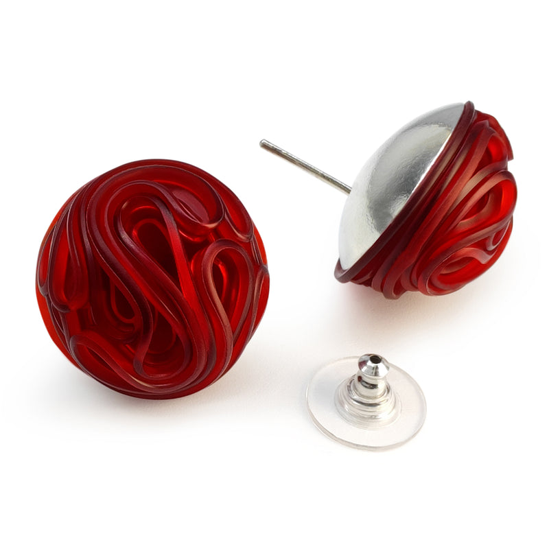 ECOTOPIA EARRINGS - Handmade - Sterling silver 925 - Recycled bottle cap plastic liners