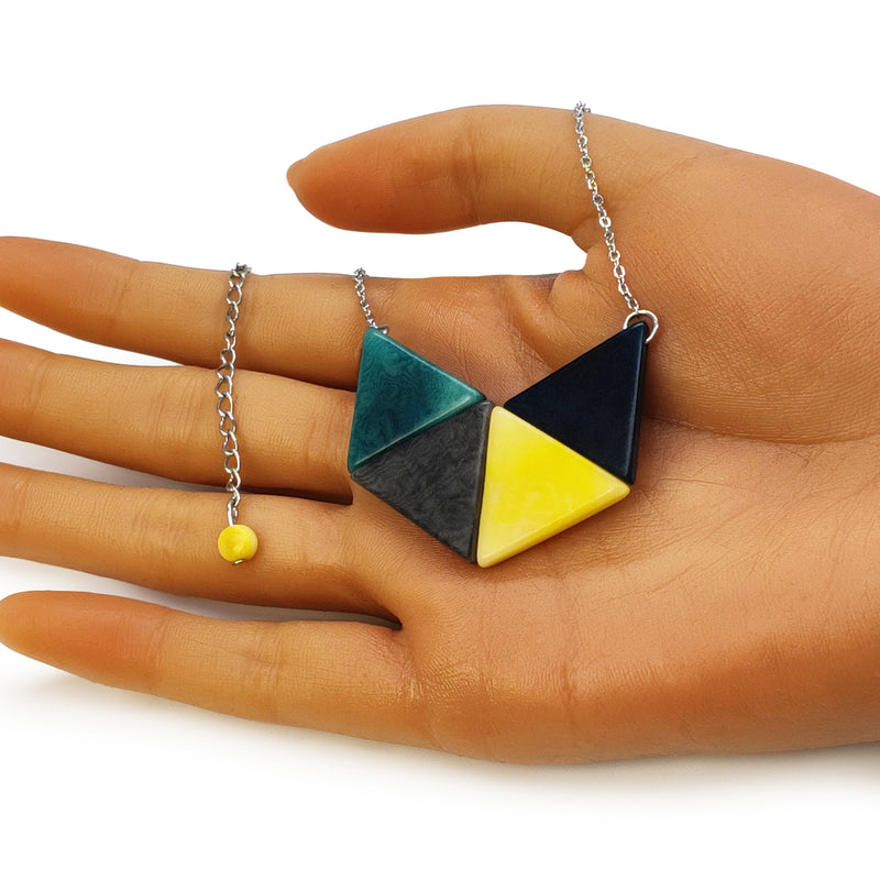 LOZANGO NECKLACE - Handmade - Stainless steel - Tagua (vegetable ivory)