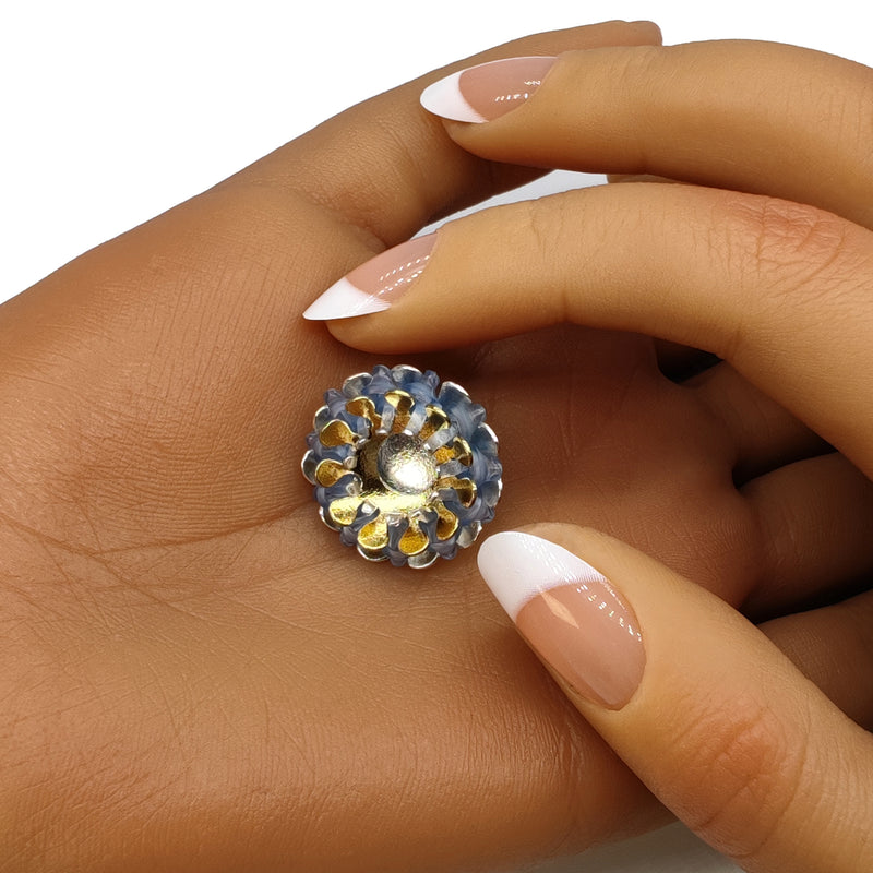 ECOSOL EARRINGS - Handmade - Sterling silver 925 and 24K gold-plated - Recycled bottle cap plastic liners