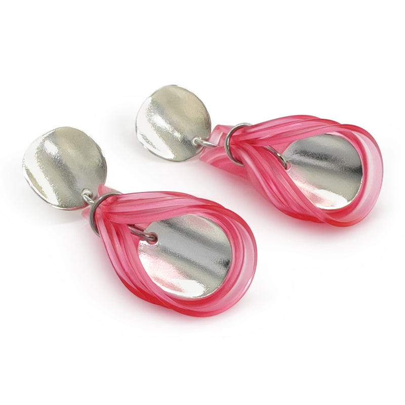 ECOGLOW EARRINGS - Handmade - Sterling silver 925 - Recycled bottle cap plastic liners