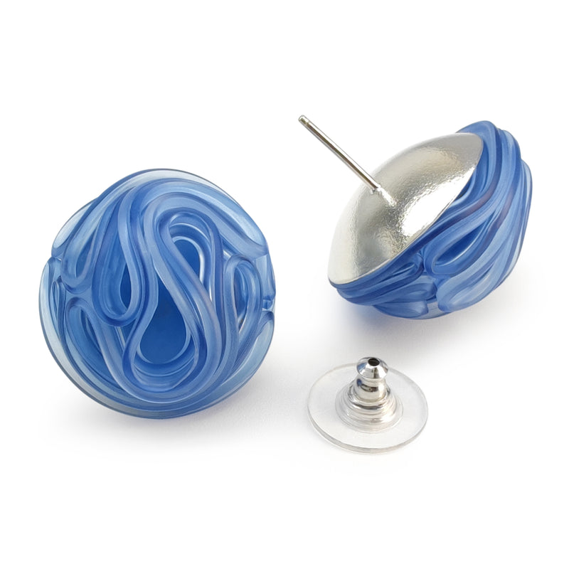 ECOTOPIA EARRINGS - Handmade - Sterling silver 925 - Recycled bottle cap plastic liners